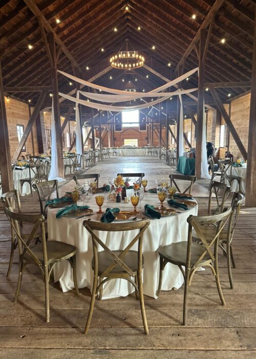 Wedding set-up at Sylvanside farm